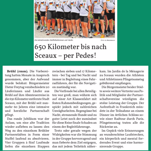 Gruppenfoto von 20 Läuferinnen und Läufern in weißen T-Shirts, die an einer Staffel teilgenommen haben.