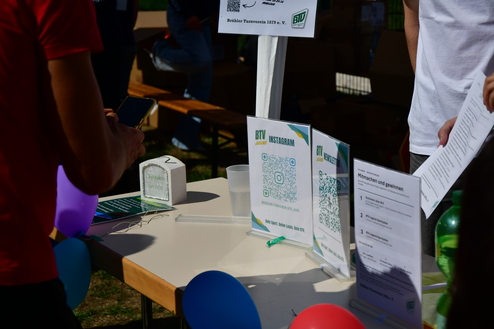 Aufsteller am Jugend-Stand beim BTV-Spielfest